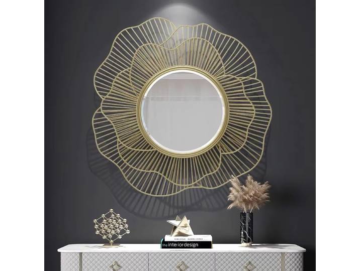 Miroirs de maquillage muraux à grande fleur 85x75, pour chambre à coucher, salle de bains, décoration de maison, cadre d'art de luxe, décoration de maison moderne