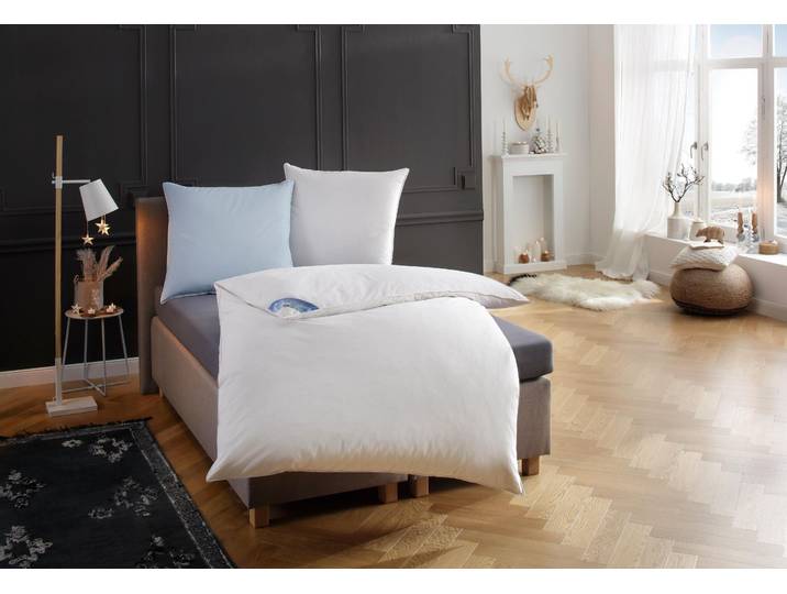 Federbettdecke RIBECO Leon , weiss (weiß), B:155cm L:220cm, Bezug: 100% Baumwolle. Füllung: 100% Federn, Bettdecken, Federbettdecke, Hergestellt in Deutschland