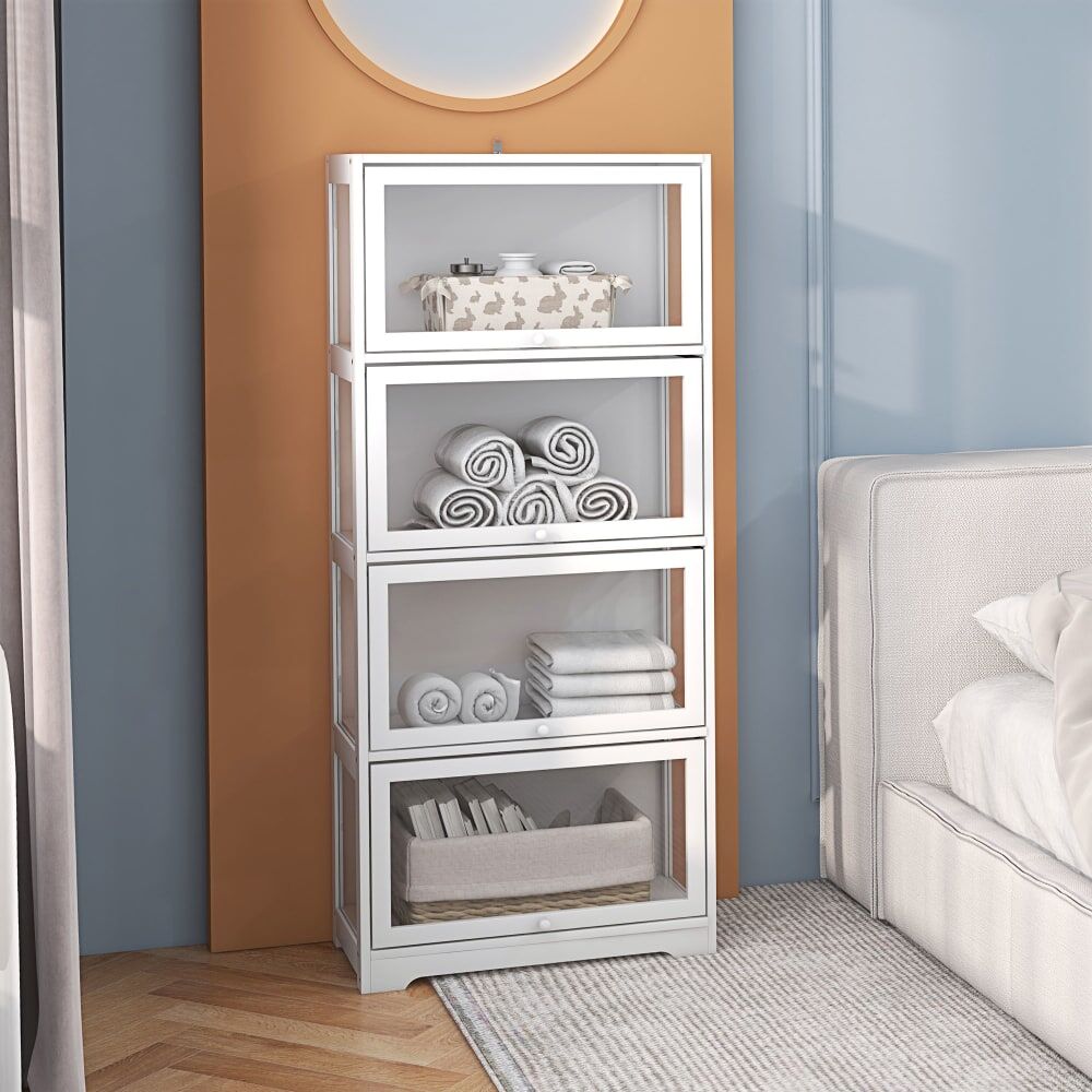 Homcom Vitrina coleccionista 59x30x139 cm blanco