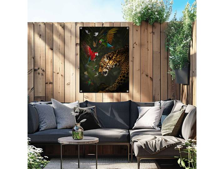 Outdoor-Poster Dschungeltiere PVC Multicolor/Multicolor 60 x 80 x 0cm