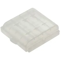 Transportbox für bis zu 4 Mignon (AA) / Micro (AAA) Batterien - Farbe: transparent