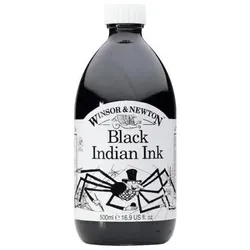 Winsor & Newton, Ersatzpatronen + Tintenfass, Tusche Drawing Ink Black Indian (Schwarz, 1 Stk.)
