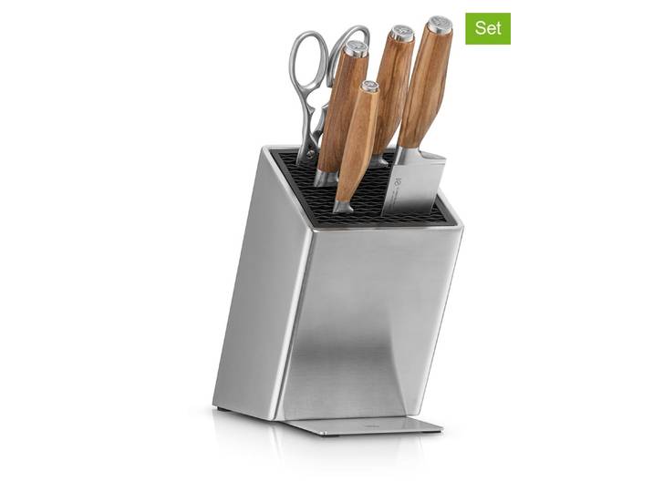 WMF 6tlg. Küchenmesser-Set in Hellbraun/ Silber
