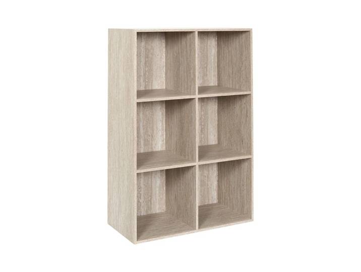 Etagere - Home Deco Factory - Pietra - Modulable - 6 Cases - Blanc Et Beige
