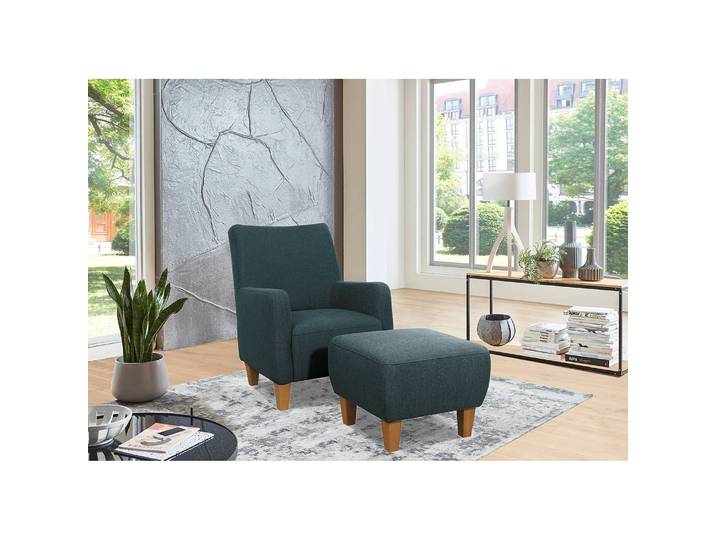 Fauteuil Shanghai Bleu Tissu Amra 74 x 93 x 81cm