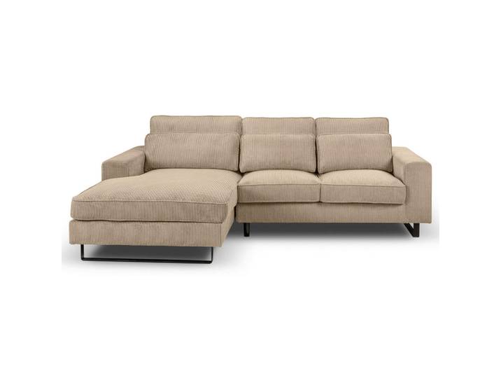 Mid.you Ecksofa Bolivia, Beige, Metall, vollmassiv, Füllung: Kaltschaum, L-Form, 276x183 cm, Made in EU, Wohnzimmer, Sofas & Couches, Wohnlandschaften, Ecksofas