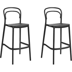GARTEN-BARHOCKER 2er-Set Schwarz Porano