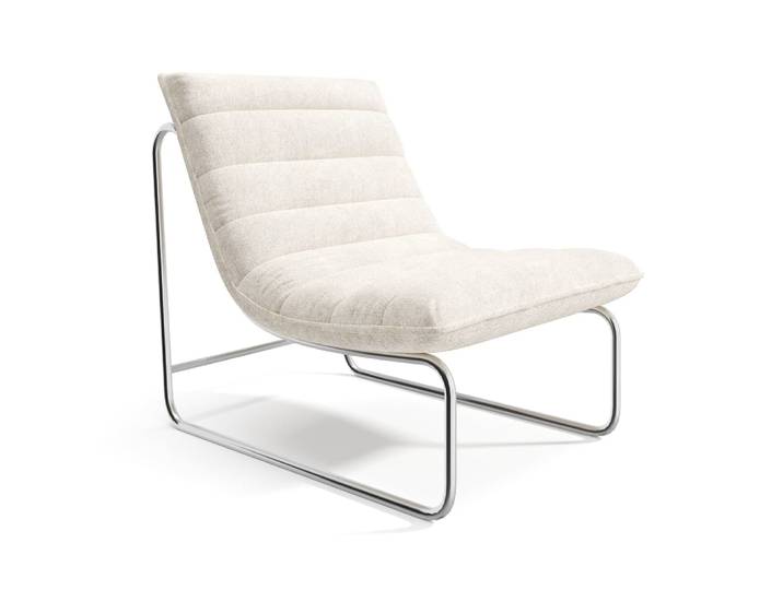 Fauteuil de salon en velours texturé ecru