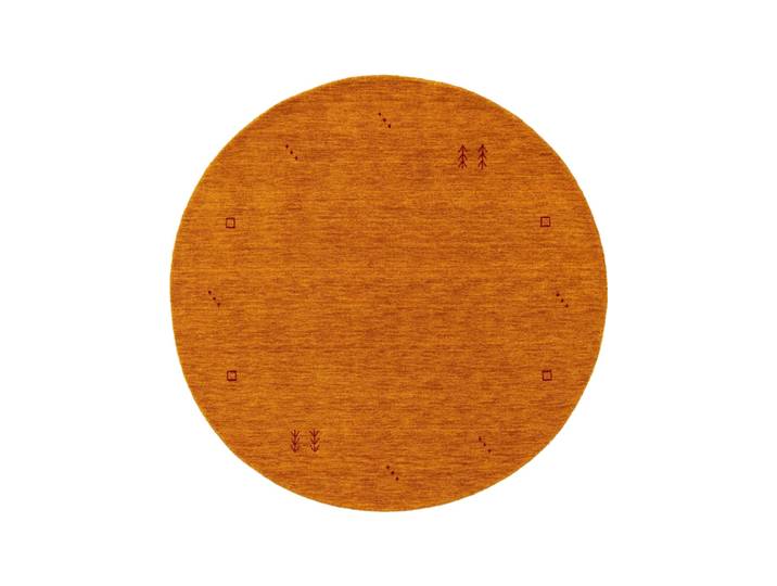 Tapis en laine rond jaune d 160