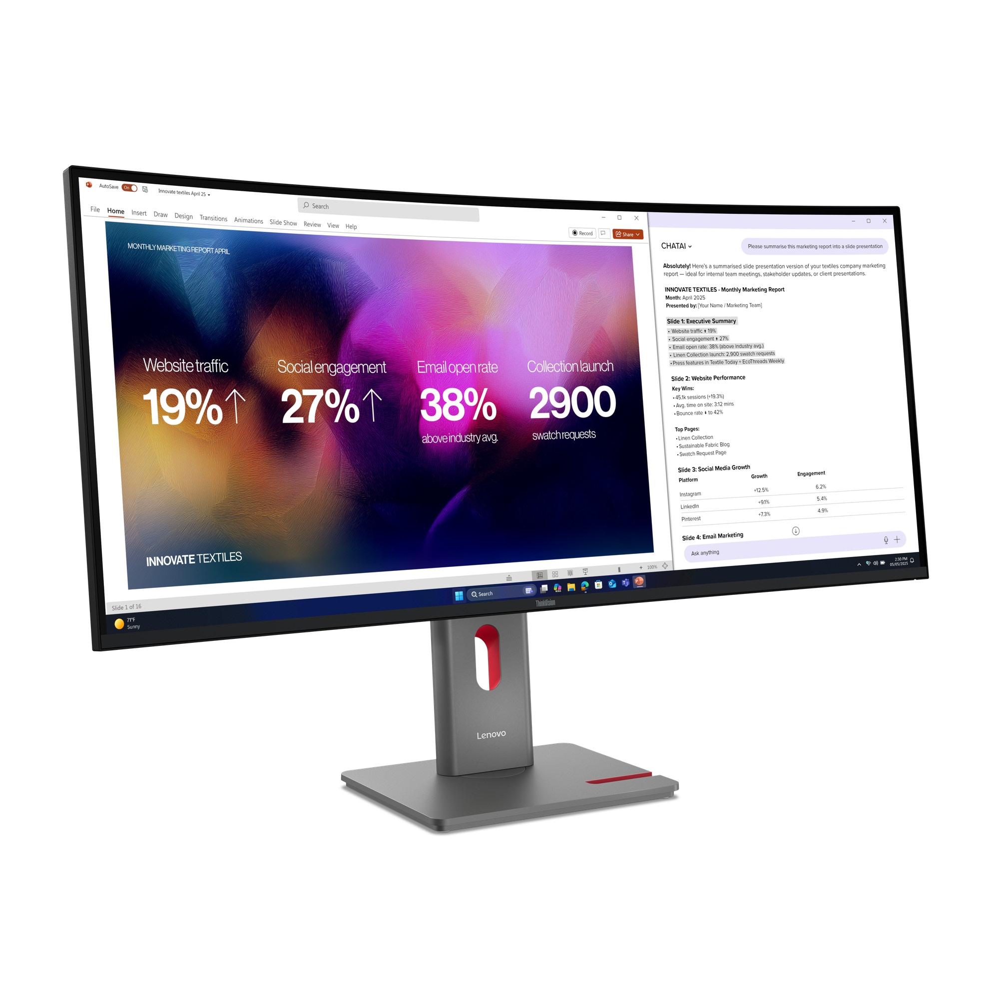 Lenovo ThinkVision P40WD-40 40 Zoll WUHD 21:9 120 Hz Curved Monitor
