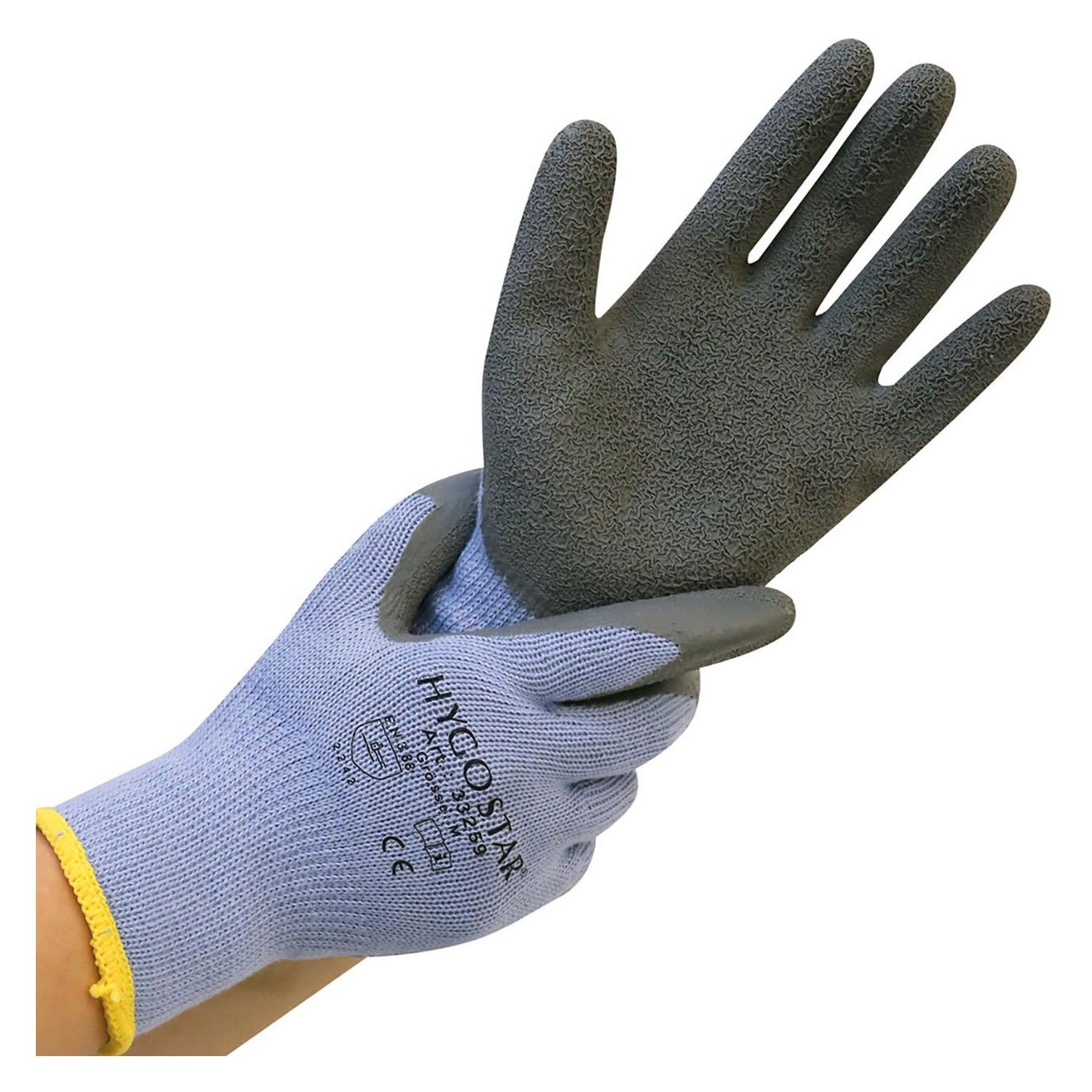 Hygostar Kälteschutz-Handschuh THERMO GRIP, M, lila/grau Grösse: 8, Baumwoll-Mittelstrick, mit Strickbund, 1/ (8, M) (33259)