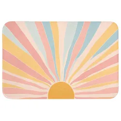 WC-VORLEGER Illustration - Sonne - Pastellfarben Toilettenteppich 90x60 cm