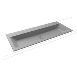Kaldewei CONO Einbau-Doppelwaschtisch, 1200x500 mm, cool grey 30, Perl-Effekt, 2x1er Hahnlochbohrung