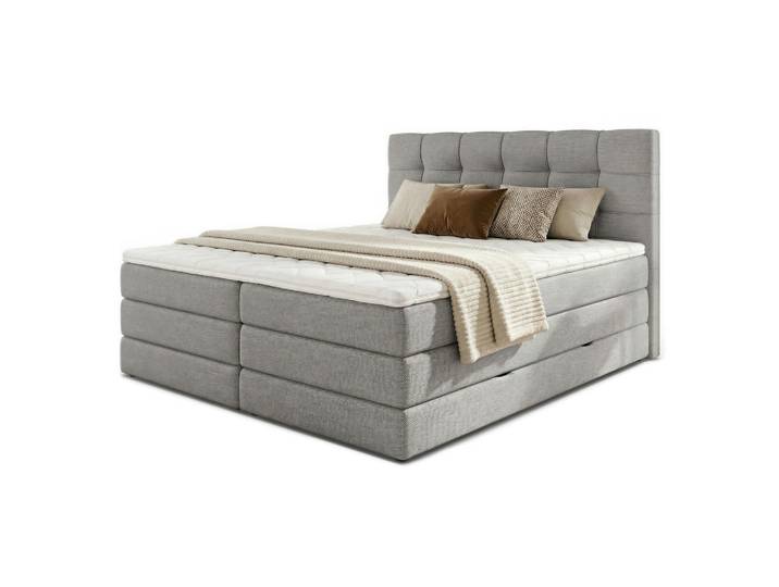 Sofnet Boxspringbett Best Max - 140x200 - grau (Inari 91), Grau, H3, Rechteckig, 140x200 cm, Schlafzimmer, Betten, Boxspringbetten