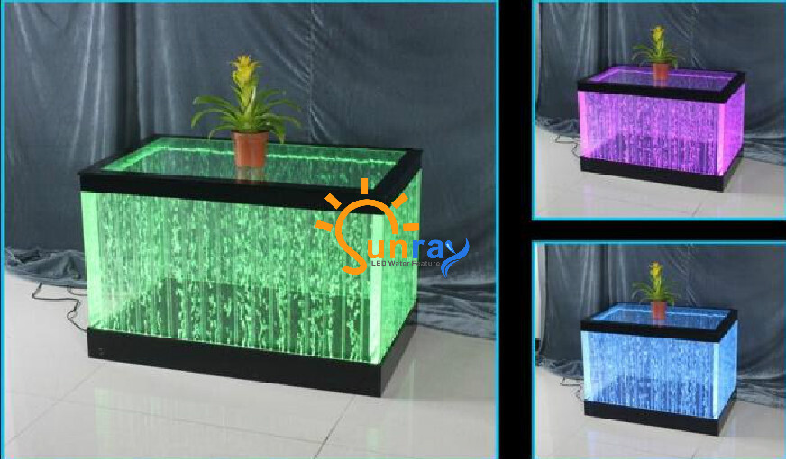 Design Tisch Couchtisch Wasser Säulen Säule Water Sofa Tische LED Beleuchtet