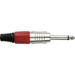 DAP 6.3 mm Jack Plug Mono Nickel housing Rote Kappe