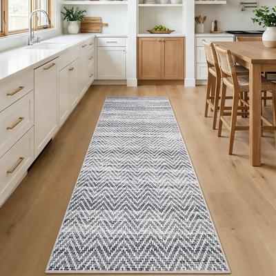Garvee Chevron Striped Washable Modern Area Rug
