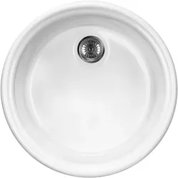 Spülbecken, Keramikspüle mit 1 Becken (Einbauspüle, 44.50 cm)