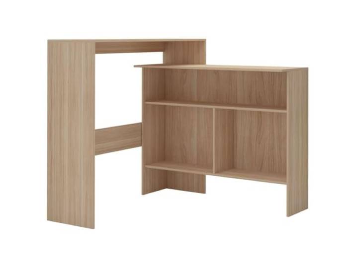 KGHERMDF Bartisch Holzwerkstoff Eichenoptik 130x40x120 cm Robust, Stabil, Leicht Zu Reinigen, Einfache Montage, 2 Tischplatten