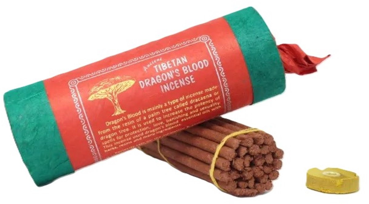 Tibetaanse wierook Dragonsblood met houder - 30 staven