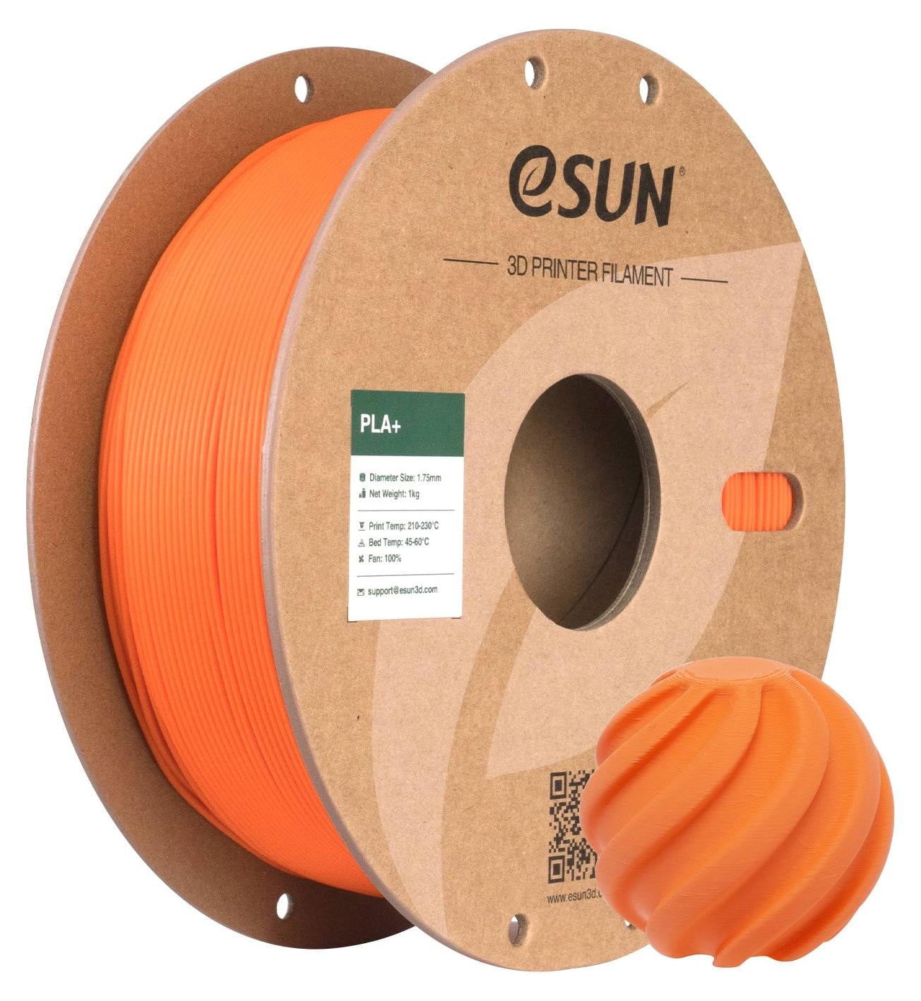eSUN PLA+ filament Orange 1.75 mm 1KG