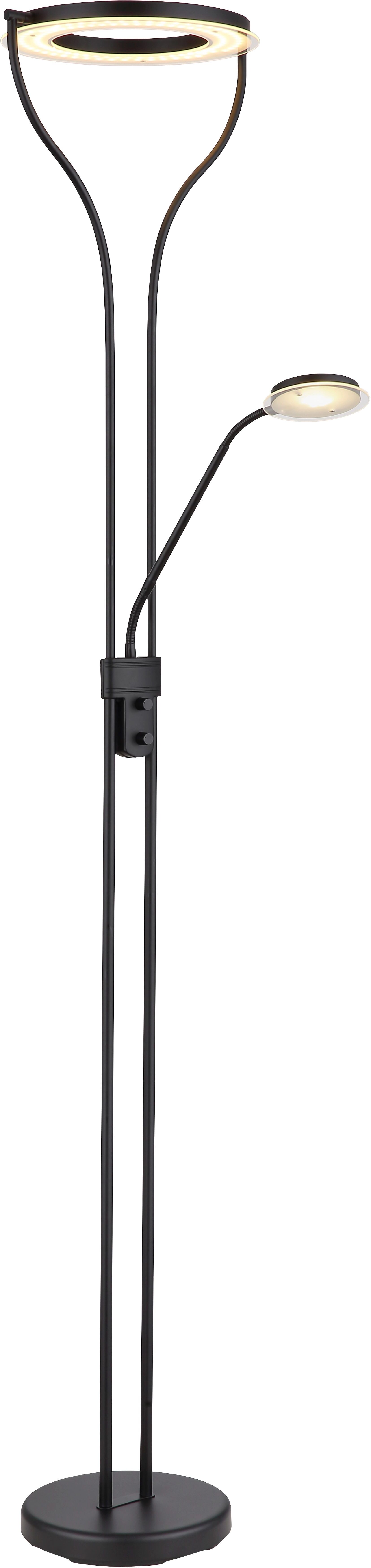 GLOBO LIGHTING LED Deckenfluter "EBRO", schwarz, 1 Stk., Leuchten, Stehleuchte, Flexo, Wohnzimmer, Schlafzimmer, 3000 Kelvin, LED Deckenfluter