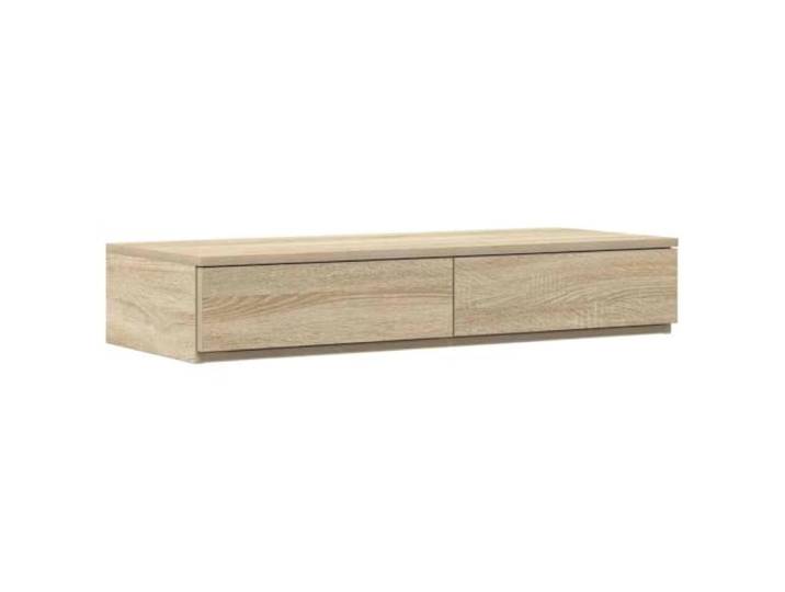 KDVXBCQJH Bettschubladen 2er Set Sonoma-Eiche 90x36,5x16,5 cm Praktisches 2er-Set Unterbett-Schubkasten für das Schlafzimmer, flexibel als Tritt oder Beistelltisch nutzbar.