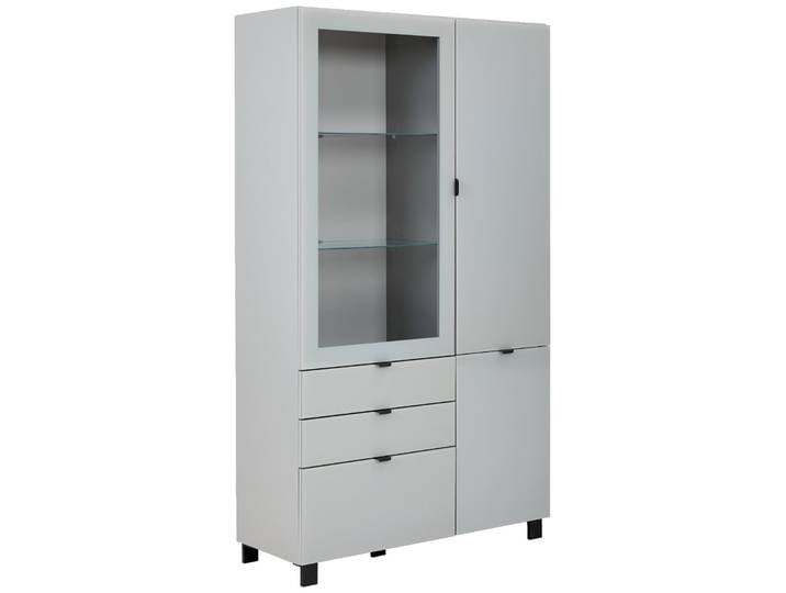 Hom´in Vitrine POOLE, grau, Holznachbildung