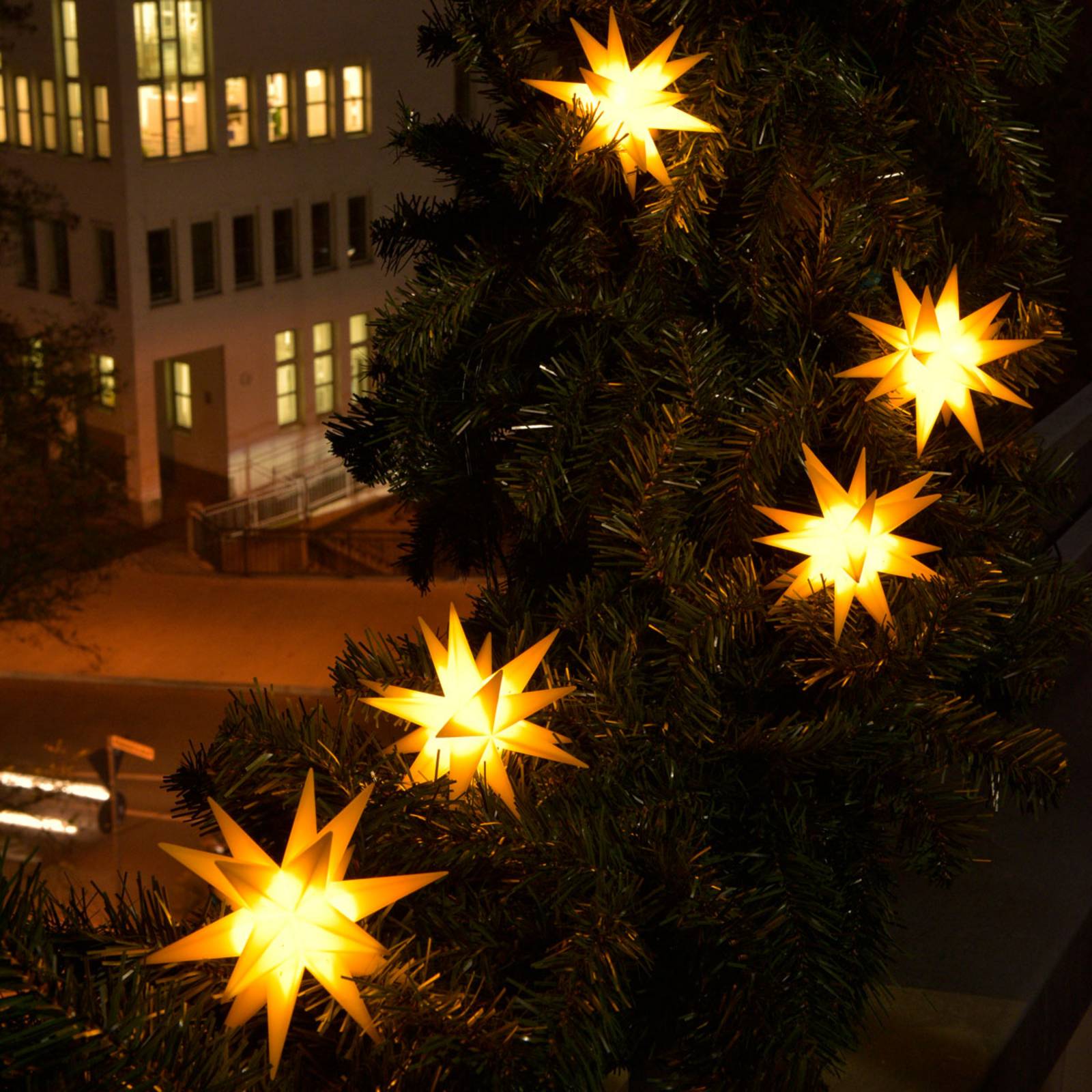 STERNTALER Ghirlanda luminosa LED con 9 stelle per esterni, gialla Sterne, Giallo / Arancione, Plastica