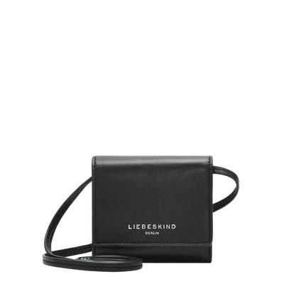 Geldbörse LIEBESKIND BERLIN "Purse WALLETS M SHEEP NATURAL", Damen, schwarz, Leder, Kleinlederwaren