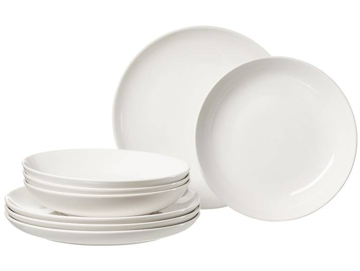 Tafelservice RITZENHOFF & BREKER Volos , weiß, 8 Stk., Steinzeug, Geschirr-Sets, Tafelservice, Teller Set, aus Steinzeug für 4 Personen