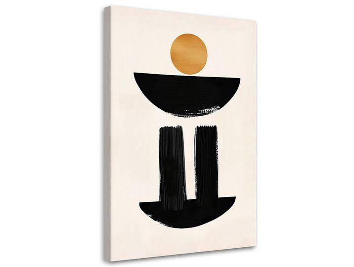 Feeby Leinwandbild Abstraktion geometrischer Figuren 70x100cm, Beige, Rechteckig, 70x100 cm, Bilder & Rahmen, Bilder, Leinwandbilder