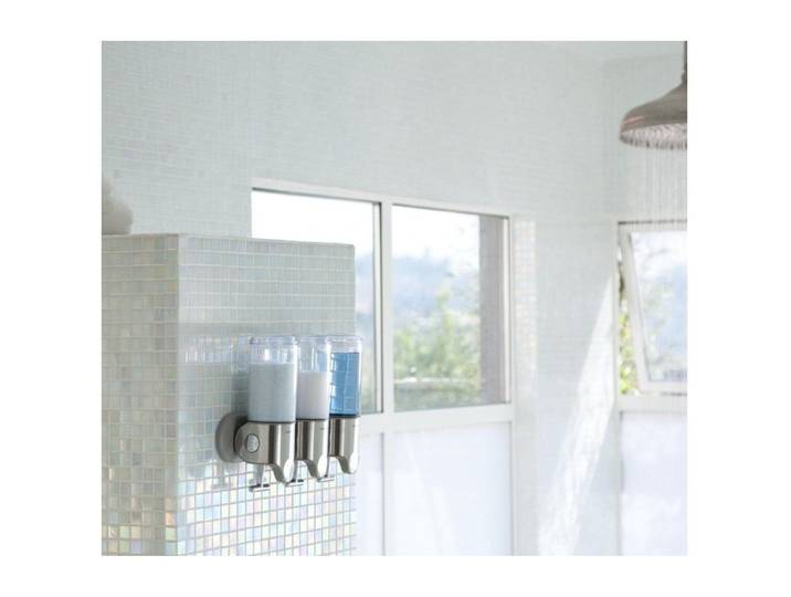Seifenspender Simplehuman Silber/Transparent Edelstahl H 24.5 B 32 cm 444 ml - Seifenspender