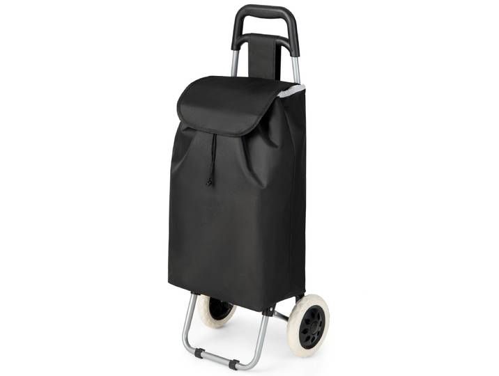 Boodschappenwagen Trolley Winkelwagentje Shopping Trolley met Wielen Inklapbaar tot 35 kg Zwart