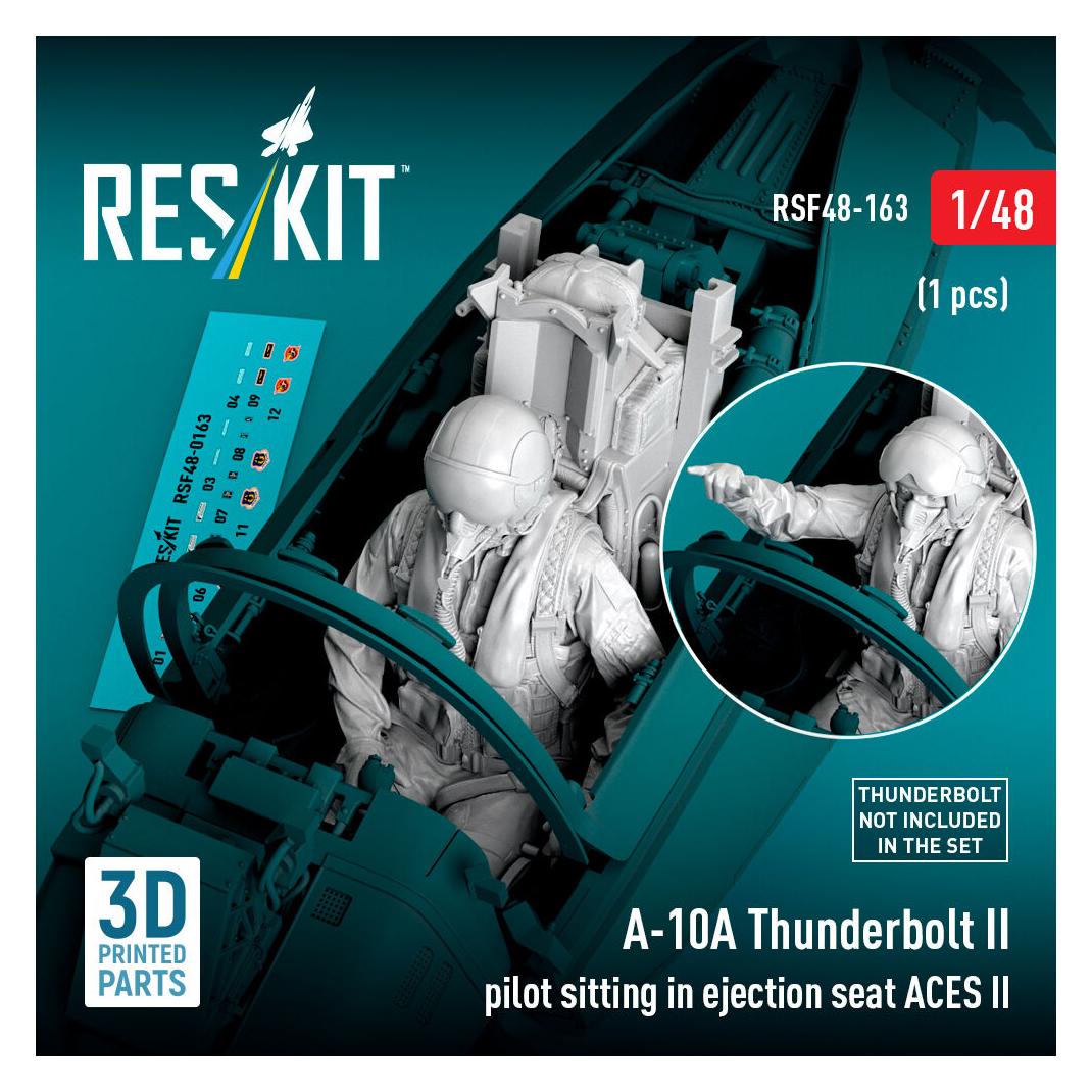 ResKit A-10A Thunderbolt II pilot sitting in ejection seat ACES II (1 pcs) (3D Printed) (RSF48-0163)