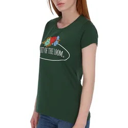 Fruit of the Loom Damen T-Shirt mit großem Vintage-Logo, flaschengrün, XS