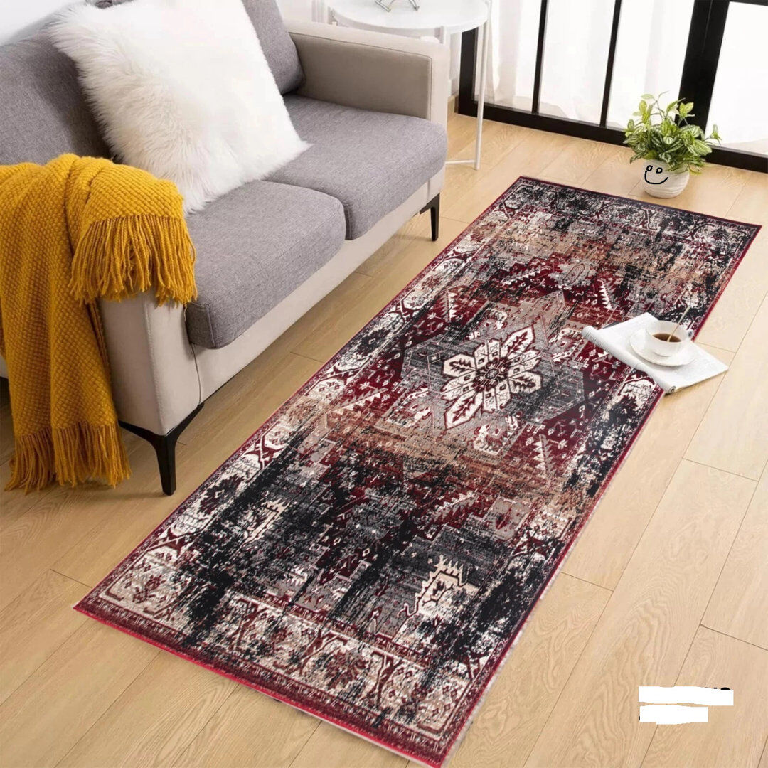 Marlow Home Co. Area Rug Black Runner 80 x 300 cm