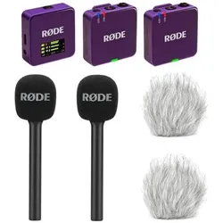 RØDE Mikrofon-Funksystem Wireless GO Gen 3 Lila Interview Set 2, Mikrofon