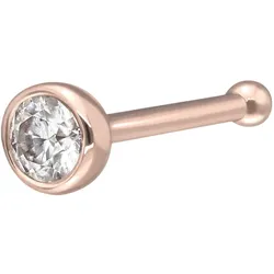 14/18 Karat Gold Nasenstecker Pin RUNDER MOISSANIT