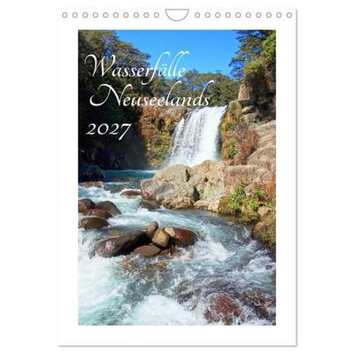 Wasserfälle Neuseelands (Wandkalender 2027 DIN A4 hoch), CALVENDO Monatskalender