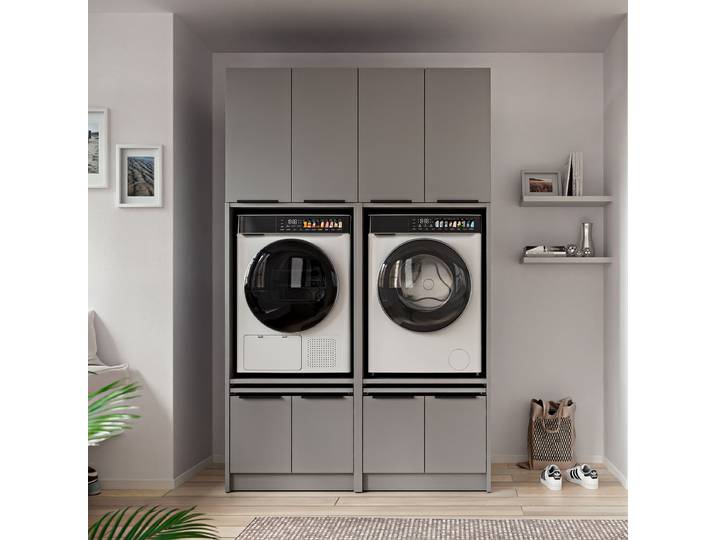 Set de buanderie B 220cm Gris/Gris mat