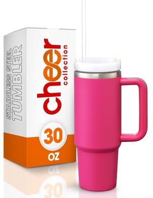 Cheer Collection Insulated Tumbler with Reusable Straw