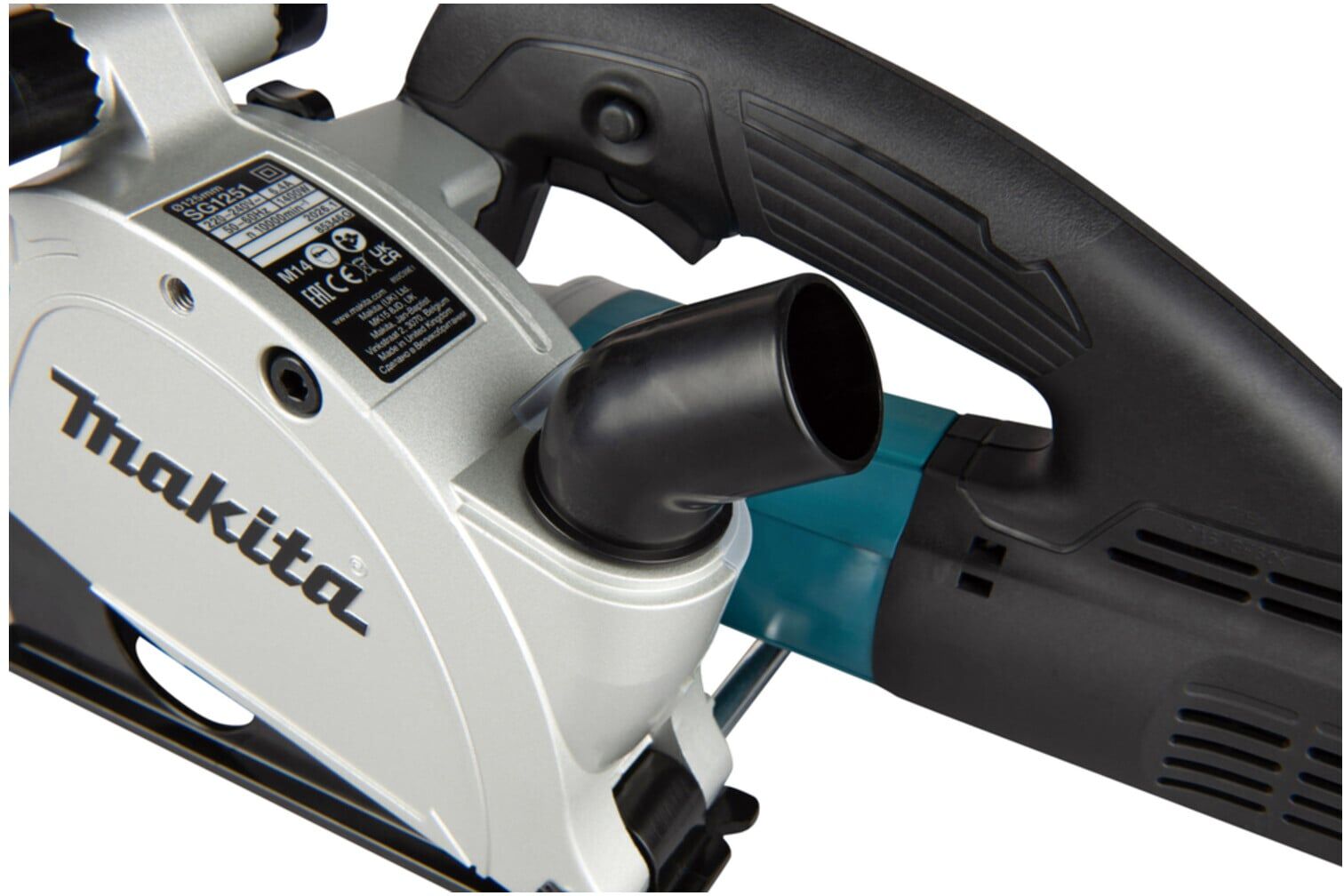 Makita SG1251J Mauernutfräse  für Beton, Mauerwerk oder Fliesen  mit Schnitttiefe von bis zu 30 mm und Zubehör  mit Koffer )