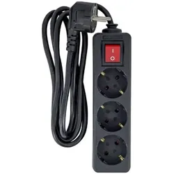 MicroConnect, Steckdosenleiste, 3-way Schuko Power Strip (3x, CEE 7/3, 3 m)