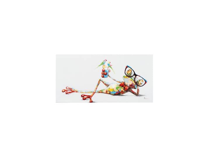 Handgemaltes Bild „Lustiger Frosch“ 60 x 120 cm Multicolor Crea Collection