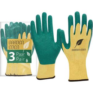 ACE-Instruments Arbeitshandschuhe Garden Eden, Latex-Beschichtung, grün-gelb, Größe 9 / L, 3 Paar