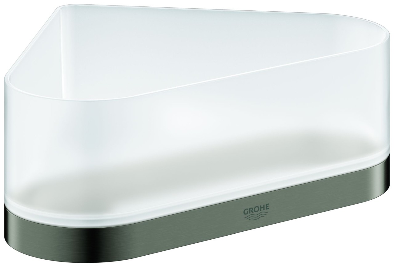 GROHE Eck-Duschablage Selection 41038 mit Halterung Glas/hard graphite geb., 41038AL0 41038AL0