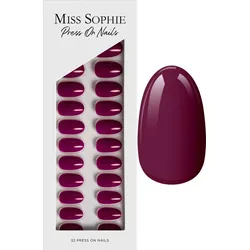 MISS SOPHIE Press On Nails Berry Short Round - rot