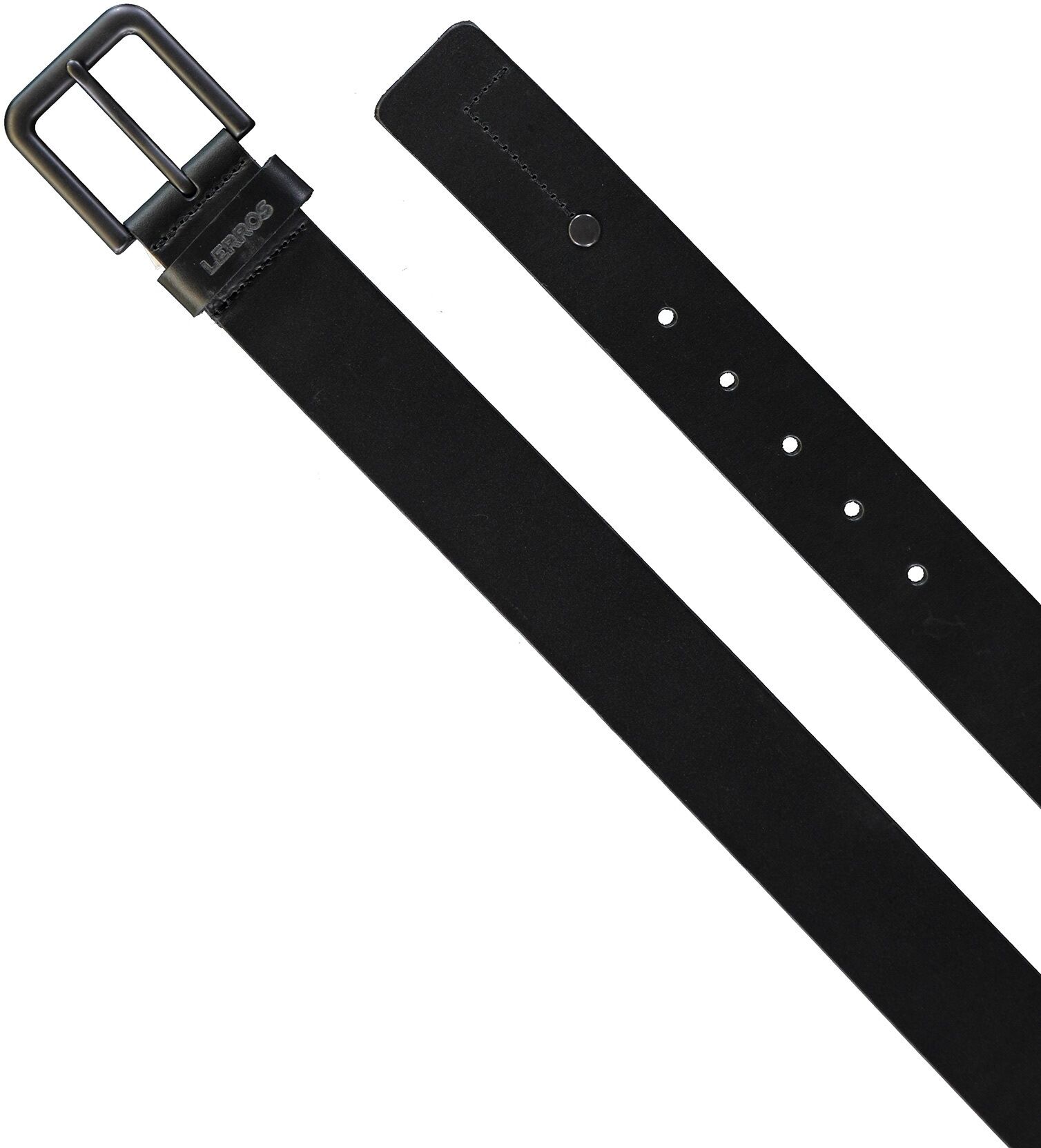 Ledergürtel LERROS "Ledergürtel MATTHEW mit schwarzer Schliesse", Herren, Gr. 90, schwarz, Leder, Gürtel Ledergürtel schwarz 90