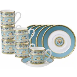 Villeroy & Boch, Tasse, Samarkand Aquamarin Espressotassen mit Untertassen (50 ml, 12x)
